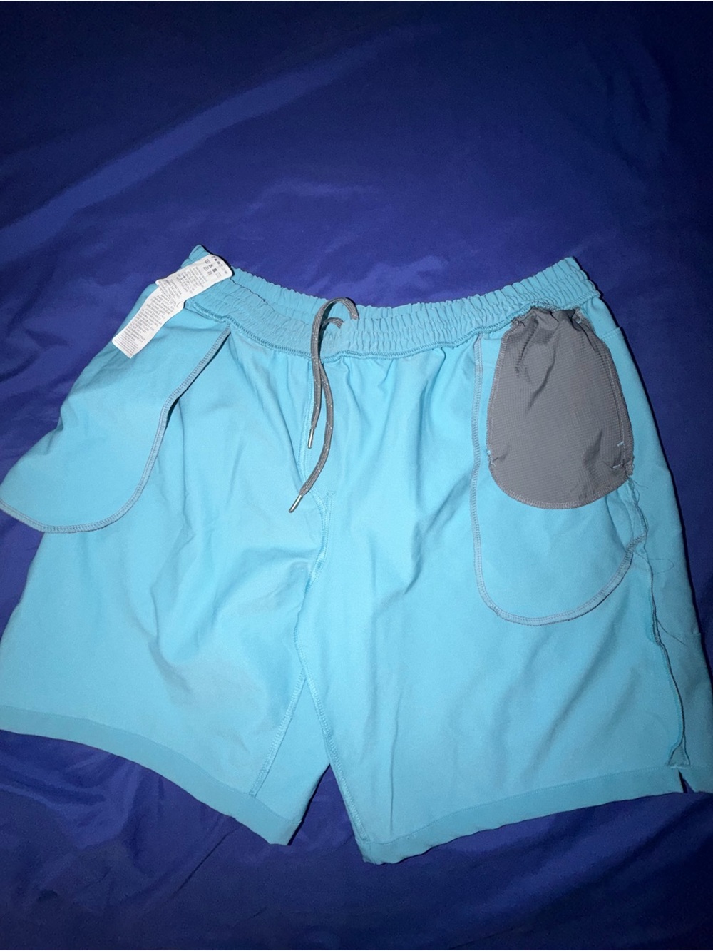 Puma Men's Aqua Athletic Shorts with Drawstring - Picture 9 of 10